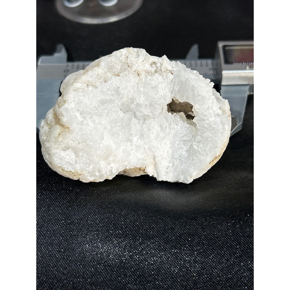 Natural White Quartz Geode Half Sparkling Crystalline Specimen 2.8 Inch #11